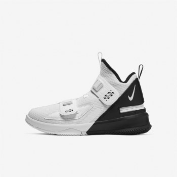 Nike LeBron Soldier 13 FlyEase - Nagyobb Gyerek Kosárlabda Cipő - Fehér/Fekete/Fehér